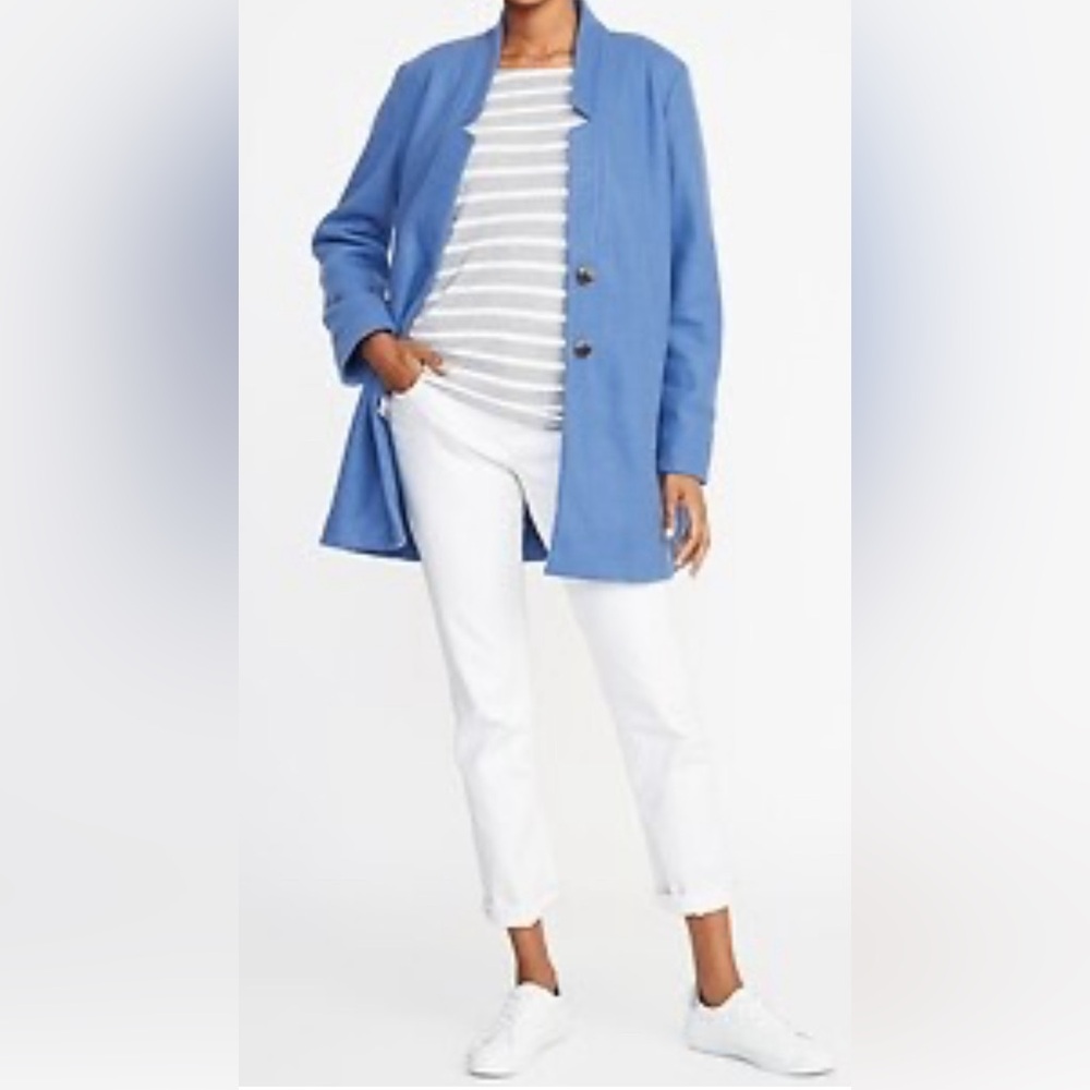 Old navy blue Oversized Soft-Brushed Button-Front Coat for Women